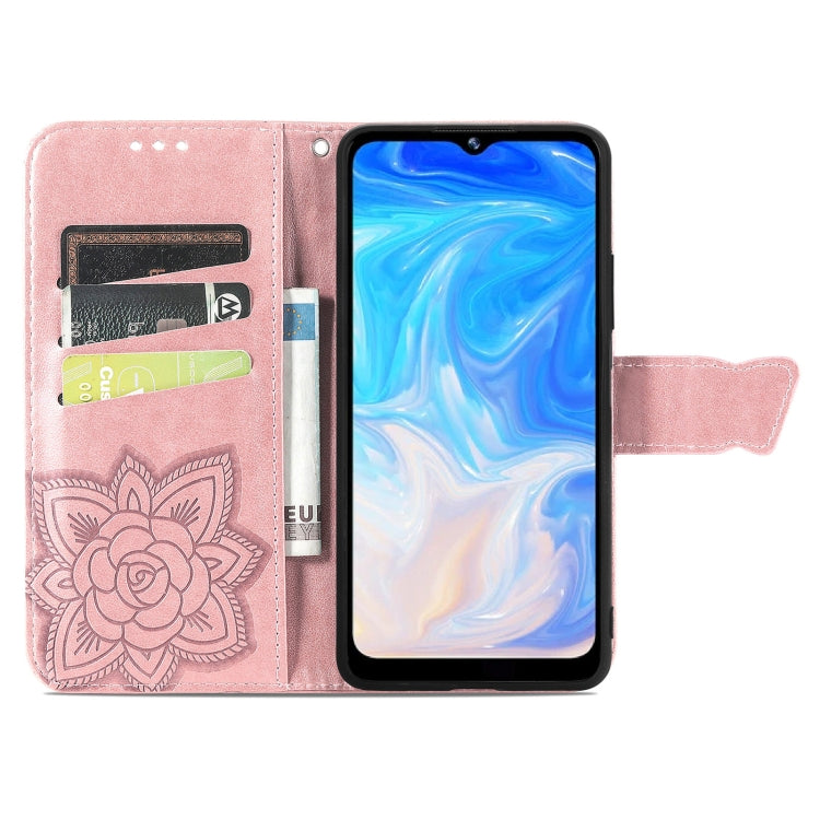 For DOOGEE N40 Pro Butterfly Love Flowers Embossed Horizontal Flip Leather Case with Holder & Card Slots & Wallet & Lanyard(Rose Gold) - More Brand by PMC TechLife | Online Shopping South Africa | PMC TechLife | Buy Now Pay Later Mobicred