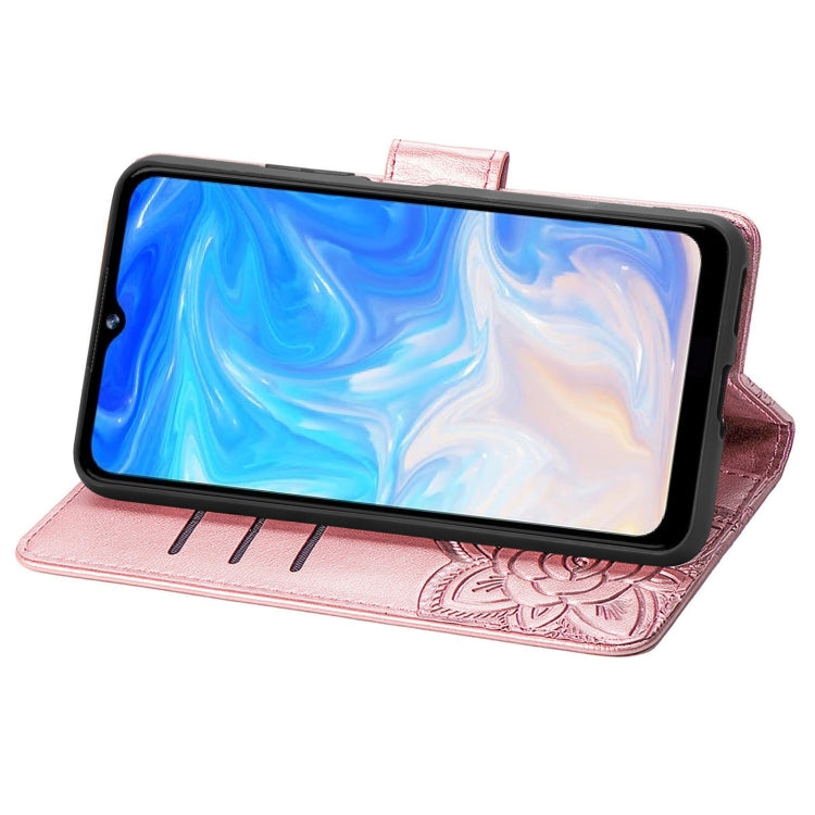 For DOOGEE N40 Pro Butterfly Love Flowers Embossed Horizontal Flip Leather Case with Holder & Card Slots & Wallet & Lanyard(Rose Gold) - More Brand by PMC TechLife | Online Shopping South Africa | PMC TechLife | Buy Now Pay Later Mobicred