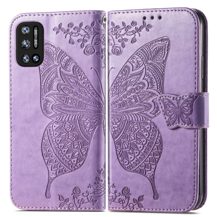 For DOOGEE N40 Pro Butterfly Love Flowers Embossed Horizontal Flip Leather Case with Holder & Card Slots & Wallet & Lanyard(Light Purple) - More Brand by PMC TechLife | Online Shopping South Africa | PMC TechLife | Buy Now Pay Later Mobicred
