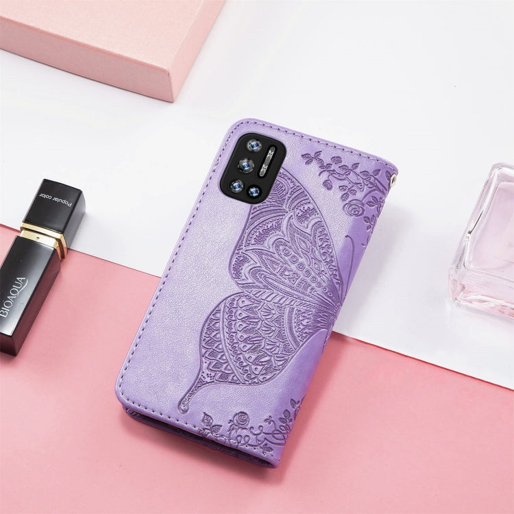 For DOOGEE N40 Pro Butterfly Love Flowers Embossed Horizontal Flip Leather Case with Holder & Card Slots & Wallet & Lanyard(Light Purple) - More Brand by PMC TechLife | Online Shopping South Africa | PMC TechLife | Buy Now Pay Later Mobicred