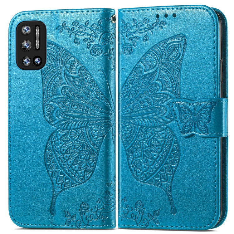For DOOGEE N40 Pro Butterfly Love Flowers Embossed Horizontal Flip Leather Case with Holder & Card Slots & Wallet & Lanyard(Blue) - More Brand by PMC TechLife | Online Shopping South Africa | PMC TechLife | Buy Now Pay Later Mobicred