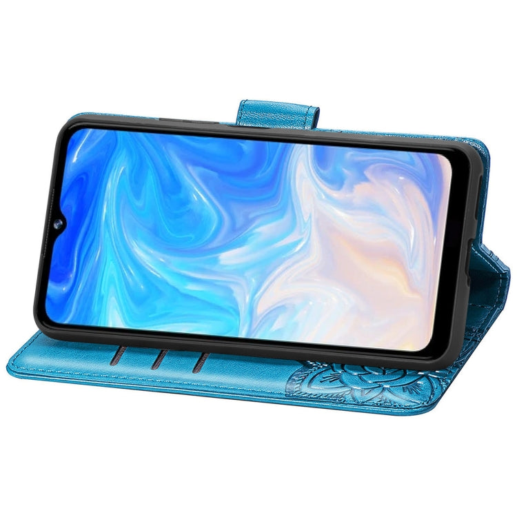 For DOOGEE N40 Pro Butterfly Love Flowers Embossed Horizontal Flip Leather Case with Holder & Card Slots & Wallet & Lanyard(Blue) - More Brand by PMC TechLife | Online Shopping South Africa | PMC TechLife | Buy Now Pay Later Mobicred