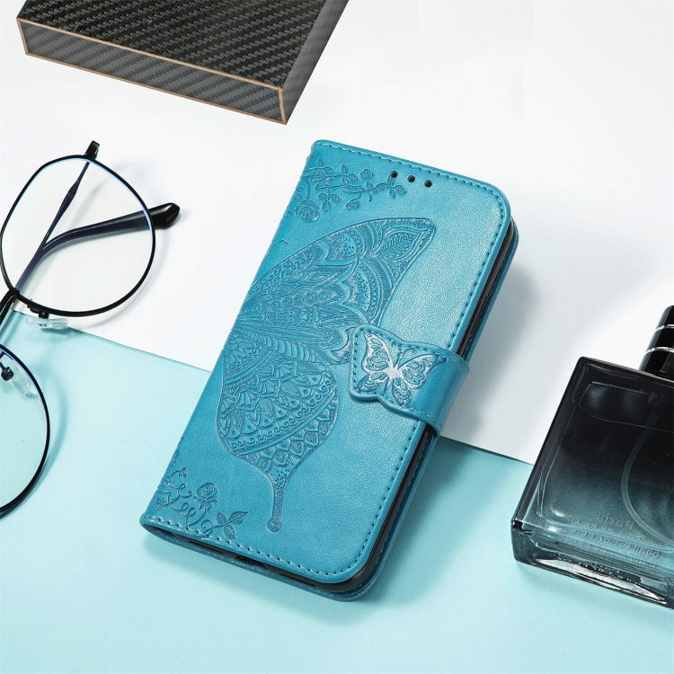 For DOOGEE N40 Pro Butterfly Love Flowers Embossed Horizontal Flip Leather Case with Holder & Card Slots & Wallet & Lanyard(Blue) - More Brand by PMC TechLife | Online Shopping South Africa | PMC TechLife | Buy Now Pay Later Mobicred