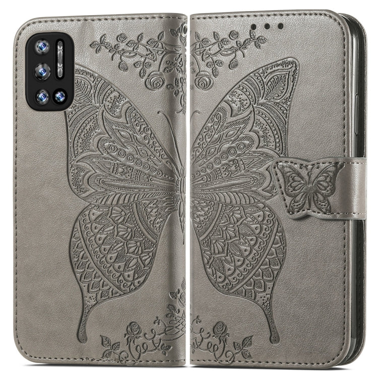 For DOOGEE N40 Pro Butterfly Love Flowers Embossed Horizontal Flip Leather Case with Holder & Card Slots & Wallet & Lanyard(Grey) - More Brand by PMC TechLife | Online Shopping South Africa | PMC TechLife | Buy Now Pay Later Mobicred