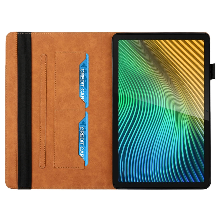 For OPPO Realme Pad Rhombus Skin Feel Horizontal Flip Tablet Leather Case with Card Slots & Holder(Brown) - Realme by PMC TechLife | Online Shopping South Africa | PMC TechLife | Buy Now Pay Later Mobicred