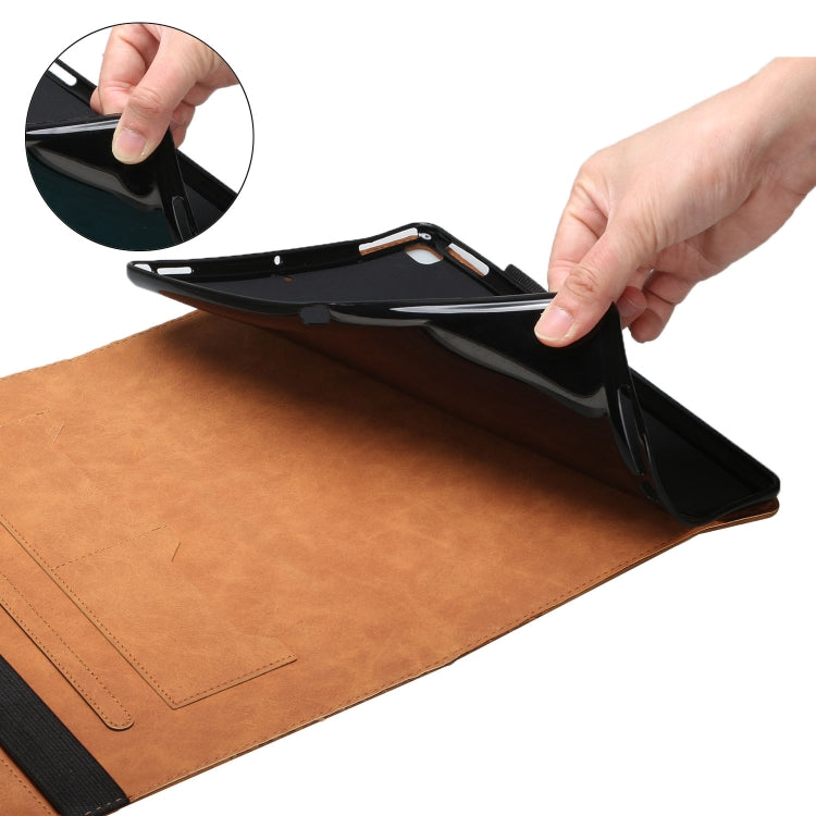 For OPPO Realme Pad Rhombus Skin Feel Horizontal Flip Tablet Leather Case with Card Slots & Holder(Brown) - Realme by PMC TechLife | Online Shopping South Africa | PMC TechLife | Buy Now Pay Later Mobicred