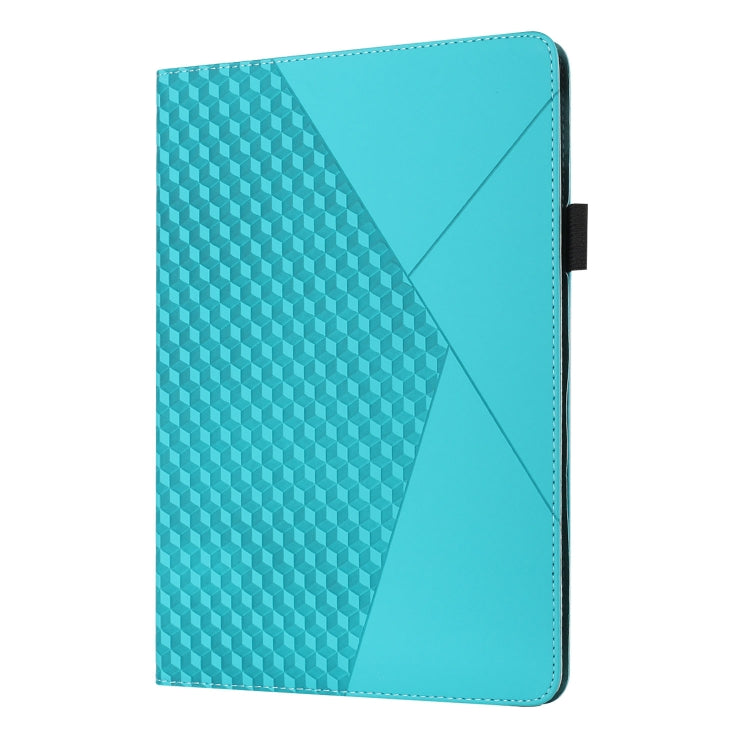 For OPPO Realme Pad Rhombus Skin Feel Horizontal Flip Tablet Leather Case with Card Slots & Holder(Lake Blue) - Realme by PMC TechLife | Online Shopping South Africa | PMC TechLife | Buy Now Pay Later Mobicred