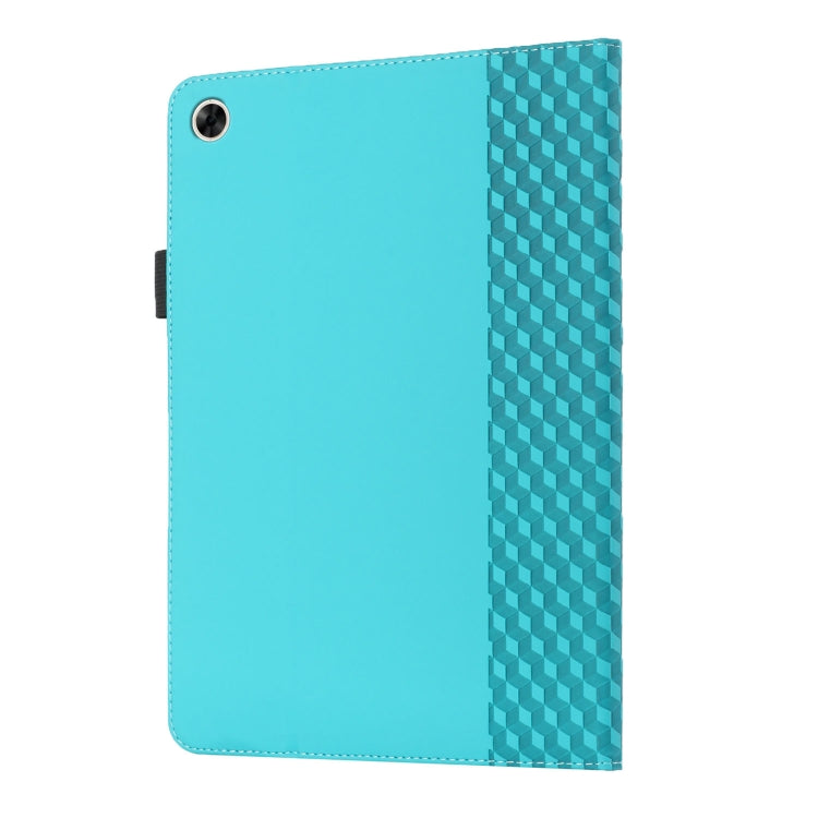 For OPPO Realme Pad Rhombus Skin Feel Horizontal Flip Tablet Leather Case with Card Slots & Holder(Lake Blue) - Realme by PMC TechLife | Online Shopping South Africa | PMC TechLife | Buy Now Pay Later Mobicred