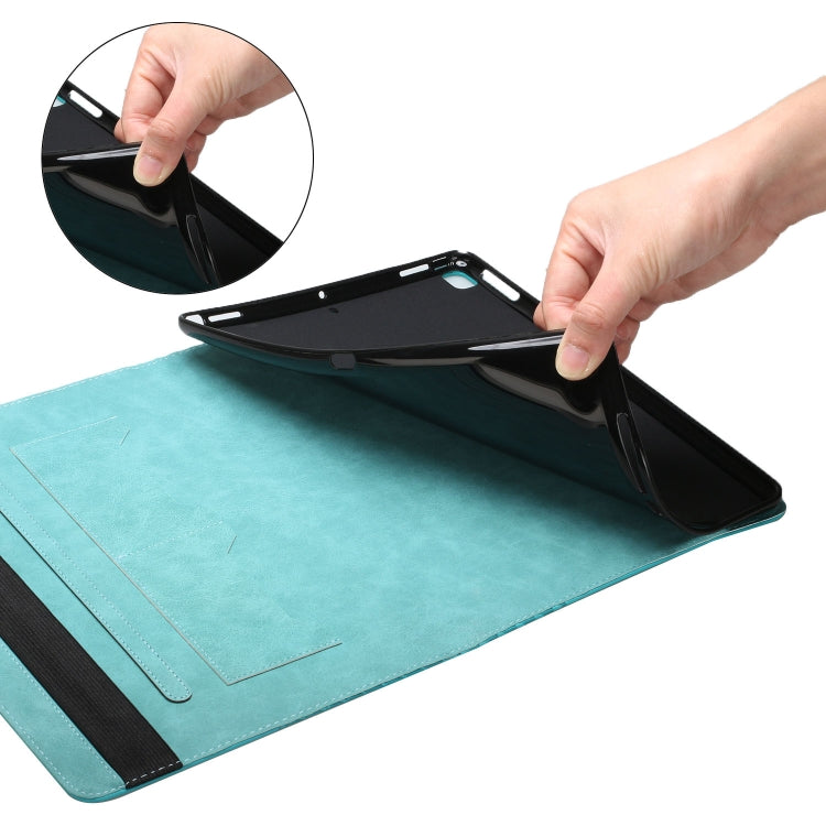 For OPPO Realme Pad Rhombus Skin Feel Horizontal Flip Tablet Leather Case with Card Slots & Holder(Lake Blue) - Realme by PMC TechLife | Online Shopping South Africa | PMC TechLife | Buy Now Pay Later Mobicred