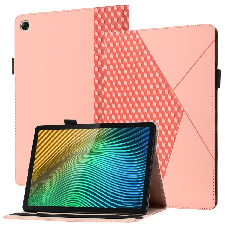 For OPPO Realme Pad Rhombus Skin Feel Horizontal Flip Tablet Leather Case with Card Slots & Holder(Rose Gold) - Realme by PMC TechLife | Online Shopping South Africa | PMC TechLife | Buy Now Pay Later Mobicred