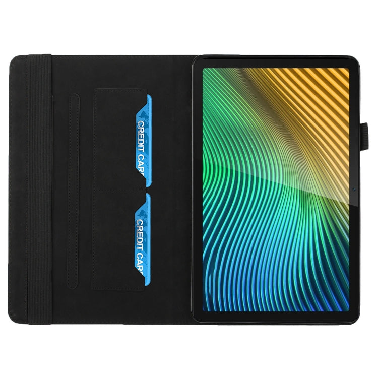 For OPPO Realme Pad Rhombus Skin Feel Horizontal Flip Tablet Leather Case with Card Slots & Holder(Black) - Realme by PMC TechLife | Online Shopping South Africa | PMC TechLife | Buy Now Pay Later Mobicred