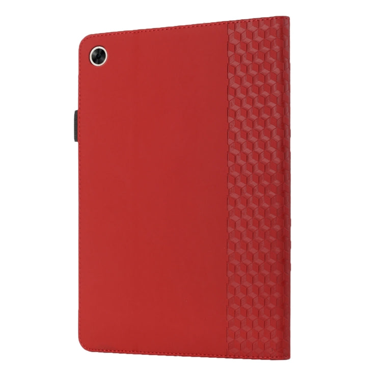 For OPPO Realme Pad Rhombus Skin Feel Horizontal Flip Tablet Leather Case with Card Slots & Holder(Red) - Realme by PMC TechLife | Online Shopping South Africa | PMC TechLife | Buy Now Pay Later Mobicred