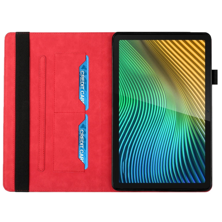 For OPPO Realme Pad Rhombus Skin Feel Horizontal Flip Tablet Leather Case with Card Slots & Holder(Red) - Realme by PMC TechLife | Online Shopping South Africa | PMC TechLife | Buy Now Pay Later Mobicred