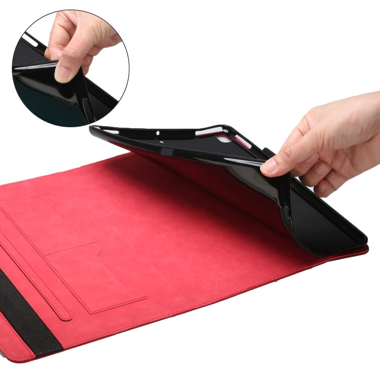 For OPPO Realme Pad Rhombus Skin Feel Horizontal Flip Tablet Leather Case with Card Slots & Holder(Red) - Realme by PMC TechLife | Online Shopping South Africa | PMC TechLife | Buy Now Pay Later Mobicred