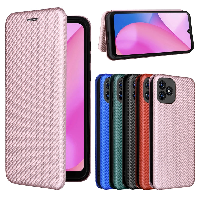 For Blackview Oscal C20 Carbon Fiber Texture Horizontal Flip Leather Phone Case with Card Slot(Pink) - More Brand by PMC TechLife | Online Shopping South Africa | PMC TechLife | Buy Now Pay Later Mobicred