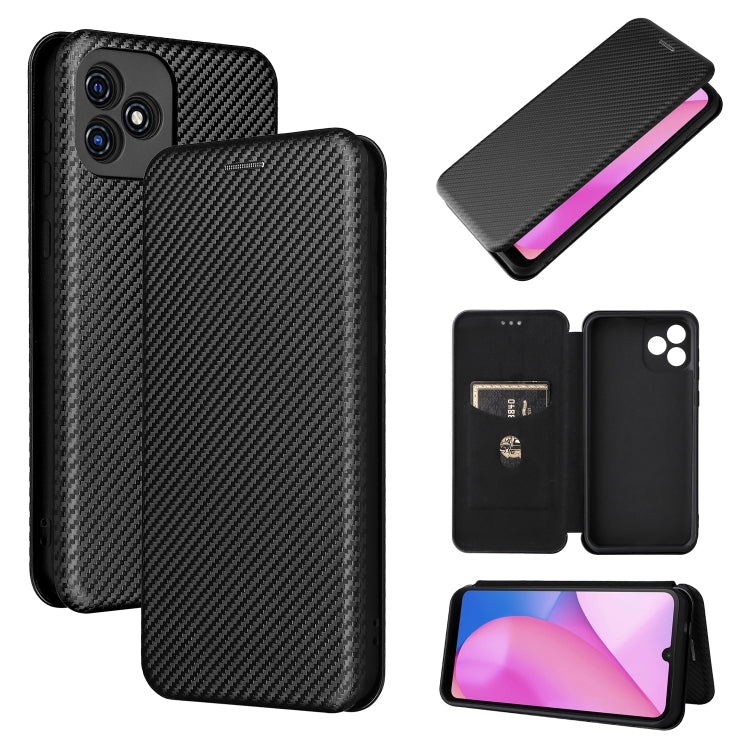 For Blackview Oscal C20 Carbon Fiber Texture Horizontal Flip Leather Phone Case with Card Slot(Black) - More Brand by PMC TechLife | Online Shopping South Africa | PMC TechLife | Buy Now Pay Later Mobicred