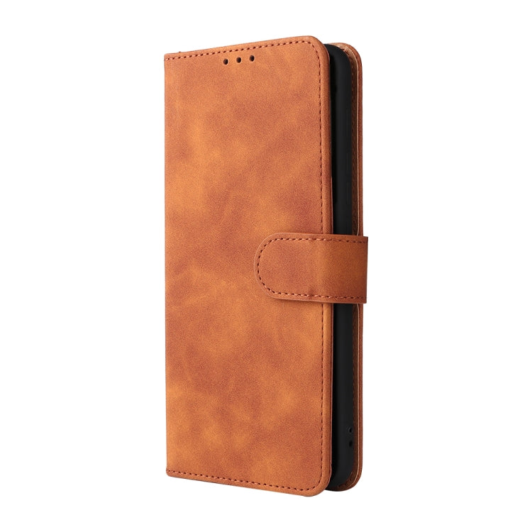 For Motorola Moto E20 / E30 / E40 Skin Feel Magnetic Horizontal Flip Phone Leather Case with Holder & Card Slots & Wallet(Brown) - Motorola Cases by PMC TechLife | Online Shopping South Africa | PMC TechLife | Buy Now Pay Later Mobicred