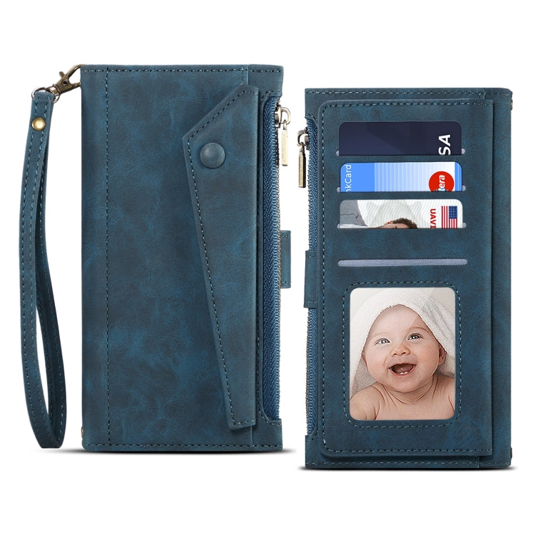 For Google Pixel 6 Retro Frosted Leather Phone Case with Holder & Card Slot & Wallet & Zipper Pocket & Lanyard(Deep Green) - Google Cases by PMC TechLife | Online Shopping South Africa | PMC TechLife | Buy Now Pay Later Mobicred