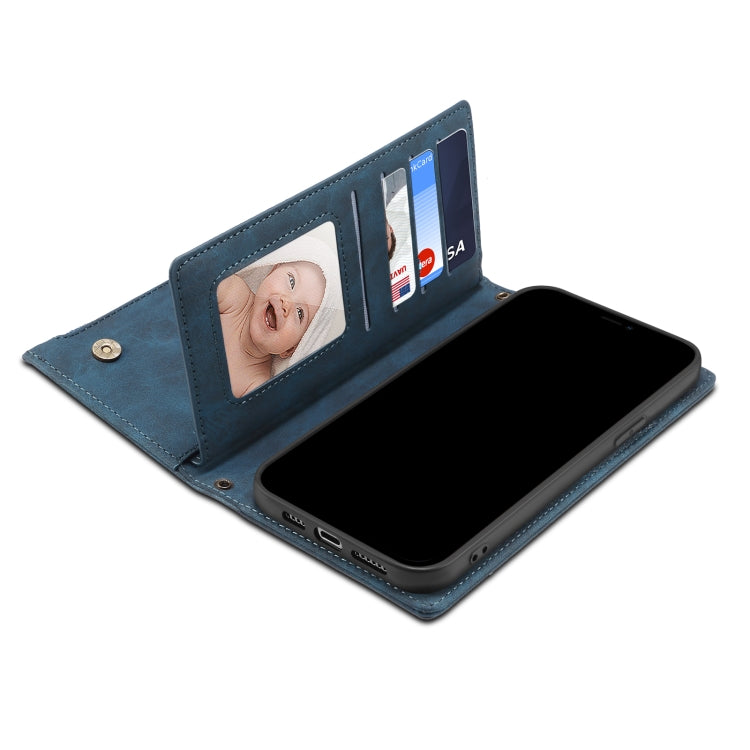 For Google Pixel 6 Pro Retro Frosted Leather Phone Case with Holder & Card Slot & Wallet & Zipper Pocket & Lanyard(Deep Green) - Google Cases by PMC TechLife | Online Shopping South Africa | PMC TechLife | Buy Now Pay Later Mobicred