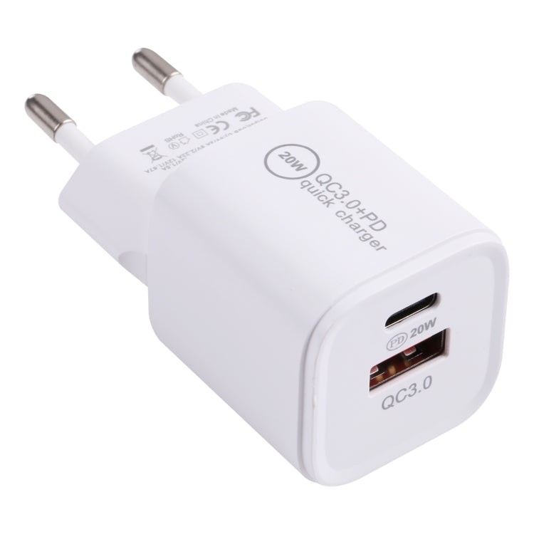 20WACB 20W QC3.0 + PD Quick Charger, Plug Specification:EU Plug(White) - free shipping - PMC Jewellery - Order now!