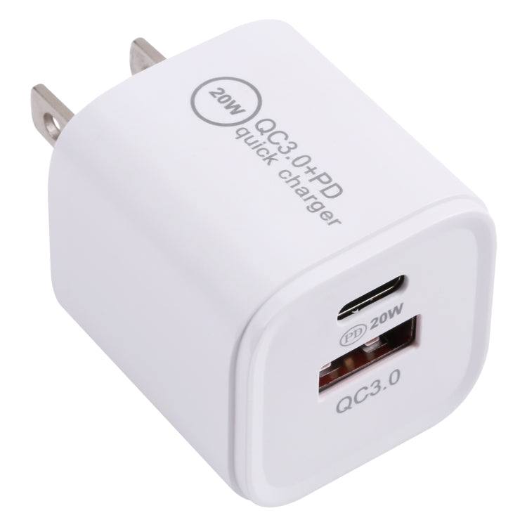 20WACB 20W QC3.0 + PD Quick Charger, Plug Specification:US Plug(White) - free shipping - PMC Jewellery - Order now!