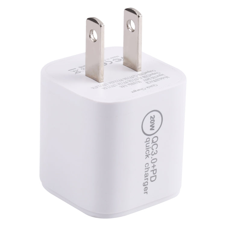 20WACB 20W QC3.0 + PD Quick Charger, Plug Specification:US Plug(White) - free shipping - PMC Jewellery - Order now!