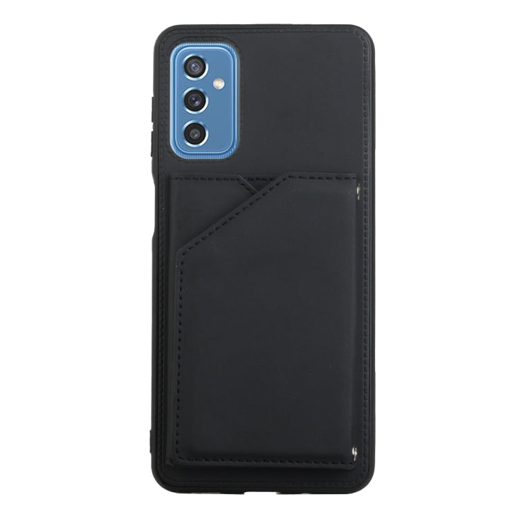 For Samsung Galaxy M52 5G Skin Feel PU + TPU + PC Back Cover Shockproof Phone Case with Card Slots & Holder & Photo Frame(Black) - Galaxy Phone Cases by PMC TechLife | Online Shopping South Africa | PMC TechLife