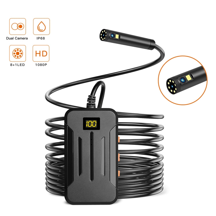 F300 5.5mm IP68 Waterproof HD Dual Cameras Digital Endoscope, Length:10m Hard Cable(Black) -  by PMC TechLife | Online Shopping South Africa | PMC TechLife | Buy Now Pay Later Mobicred