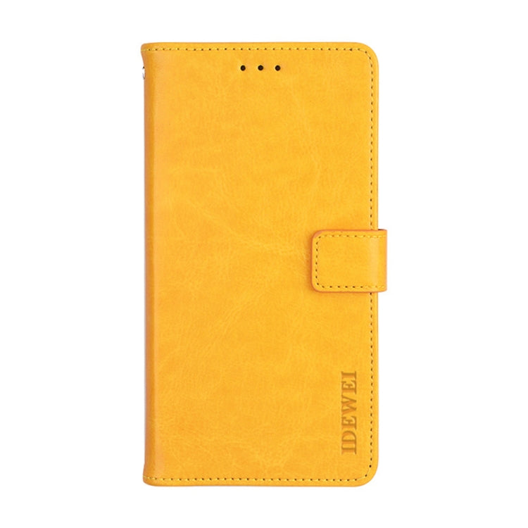 For Oukitel C25 idewei Crazy Horse Texture Leather Phone Case with Holder & Card Slots & Wallet(Yellow) - free shipping - PMC Jewellery - Order now!