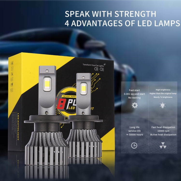 1 Pair G8 Plus H7 DC9-16V / 30W / 8000LM / 6000K IP67 Car LED 3570 Lamp Beads Headlight(White Light) - LED Headlamps by PMC TechLife | Online Shopping South Africa | PMC TechLife | Buy Now Pay Later Mobicred