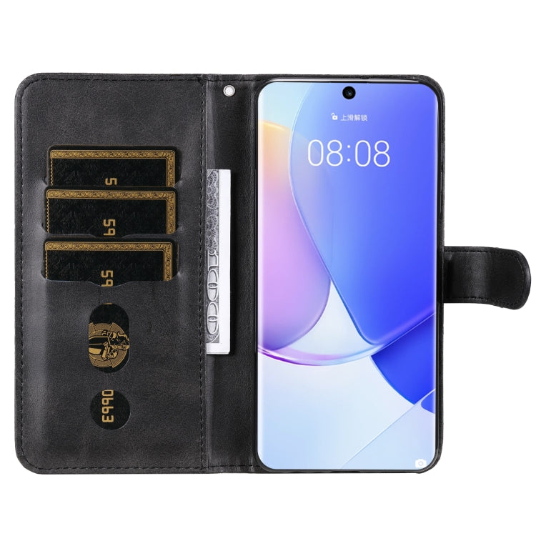 For Huawei nova 9 / Honor 50 5G Calf Texture Zipper Horizontal Flip Leather Phone Case(Black) - Honor Cases by PMC TechLife | Online Shopping South Africa | PMC TechLife