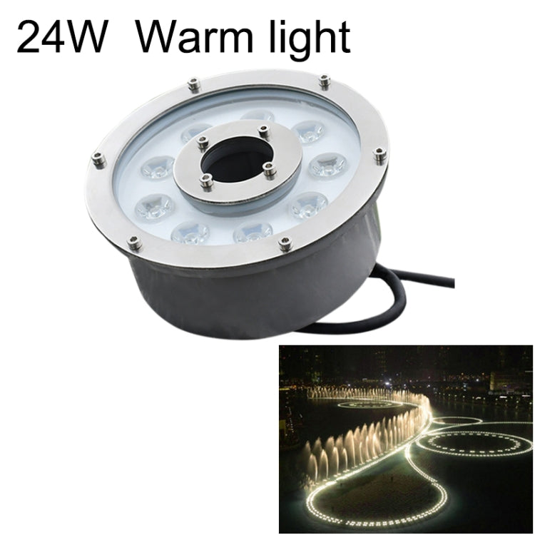 24W Landscape Ring LED Aluminum Alloy Underwater Fountain Light(Warm Light) - Underwater Lights by PMC TechLife | Online Shopping South Africa | PMC TechLife | Buy Now Pay Later Mobicred