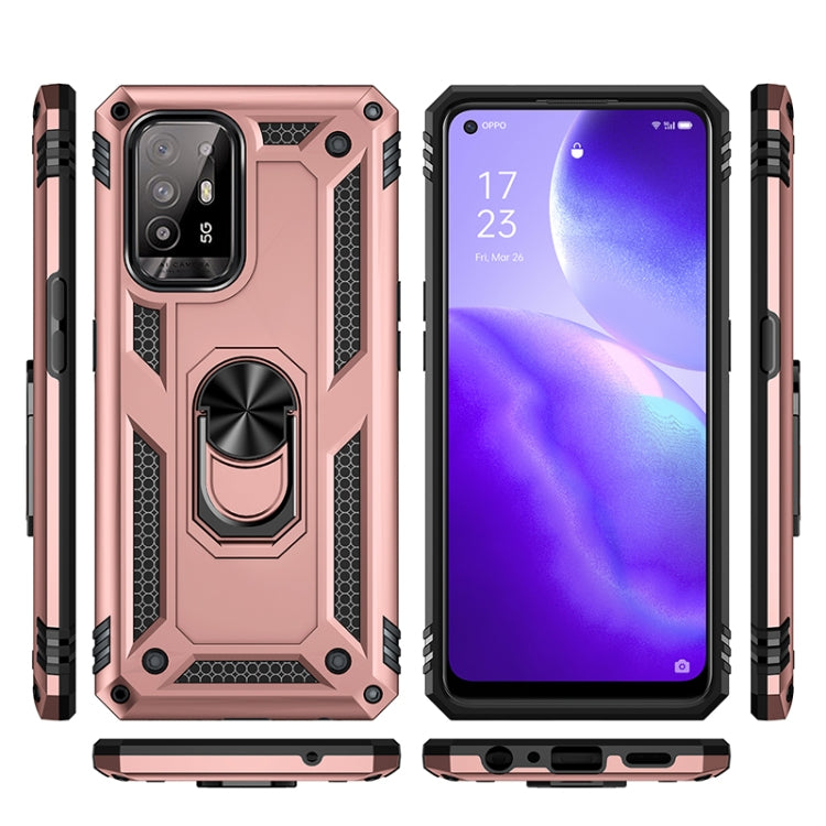For OPPO Reno5 Z Shockproof TPU + PC Phone Protective Case with 360 Degree Rotating Holder(Rose Gold) - OPPO Cases by PMC TechLife | Online Shopping South Africa | PMC TechLife | Buy Now Pay Later Mobicred