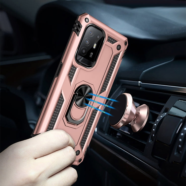 For OPPO Reno5 Z Shockproof TPU + PC Phone Protective Case with 360 Degree Rotating Holder(Rose Gold) - OPPO Cases by PMC TechLife | Online Shopping South Africa | PMC TechLife | Buy Now Pay Later Mobicred