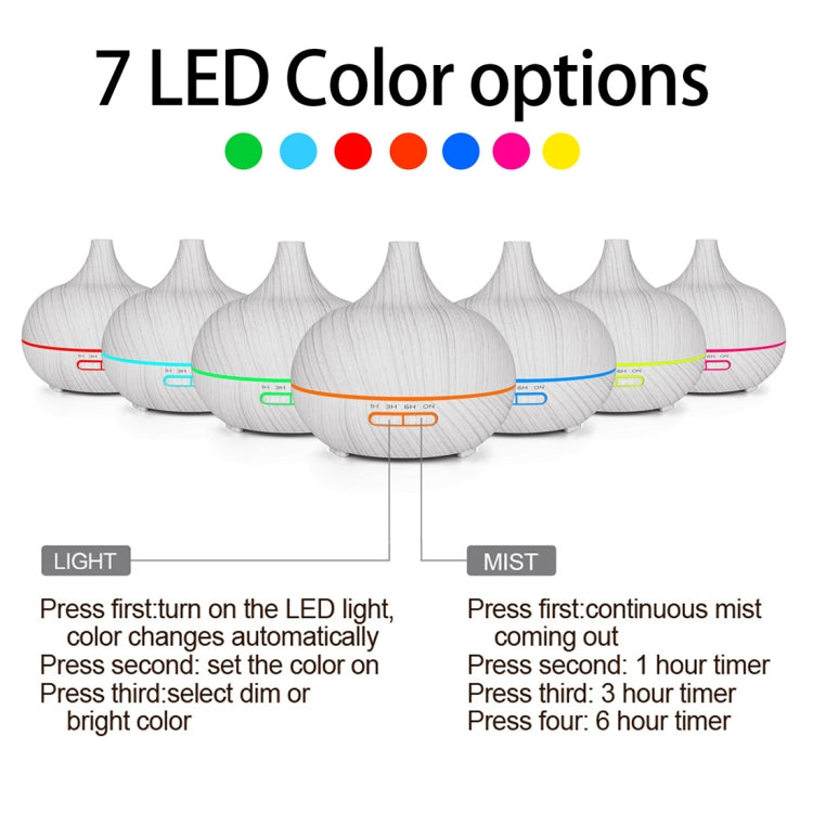 USB 400ml Wood Texture Fragrance Machine Pointed Mouth Humidifier Automatic Alcohol Sprayer with Colorful LED Light(Khaki) - free shipping - PMC TechLife - Order now!