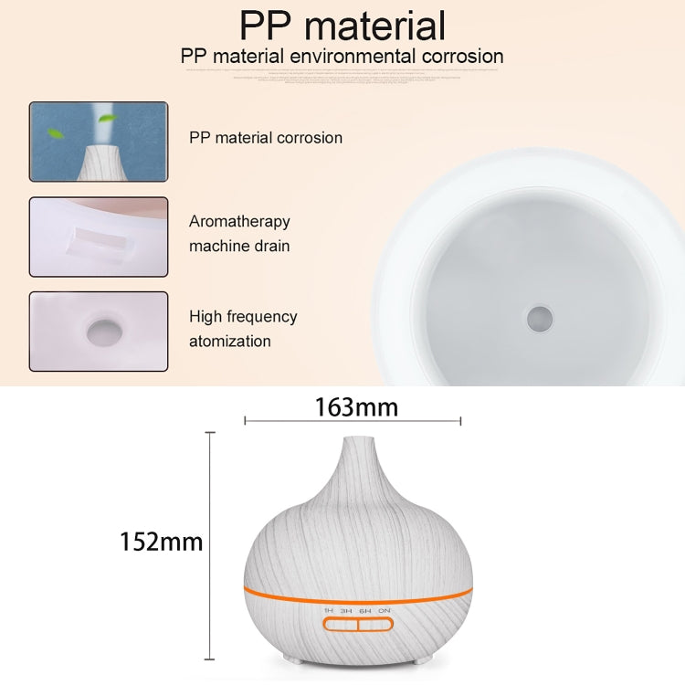 USB 400ml Wood Texture Fragrance Machine Pointed Mouth Humidifier Automatic Alcohol Sprayer with Colorful LED Light & Remote Control(White) - free shipping - PMC TechLife - Order now!