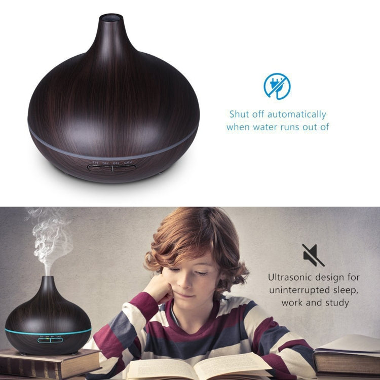 USB 400ml Wood Texture Fragrance Machine Pointed Mouth Humidifier Automatic Alcohol Sprayer with Colorful LED Light & Remote Control(Khaki) - free shipping - PMC TechLife - Order now!