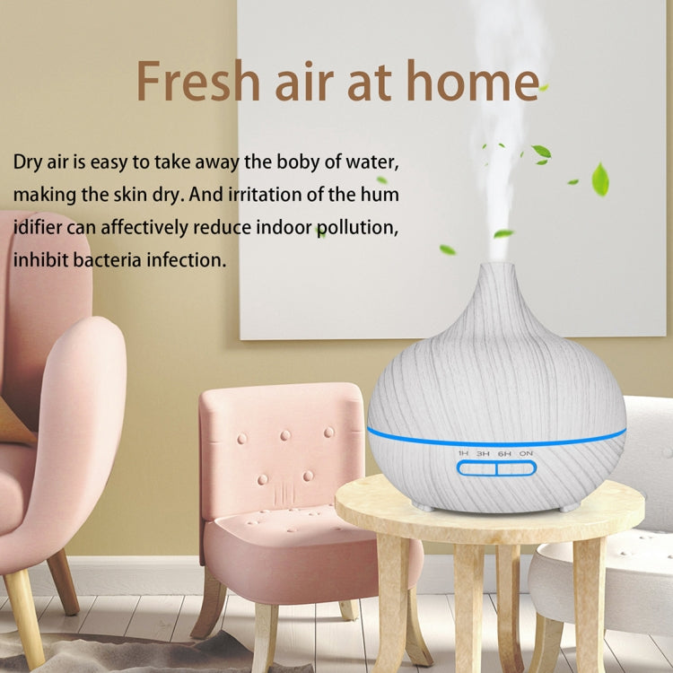 USB 400ml Wood Texture Fragrance Machine Pointed Mouth Humidifier Automatic Alcohol Sprayer with Colorful LED Light & Remote Control(Khaki) - free shipping - PMC TechLife - Order now!