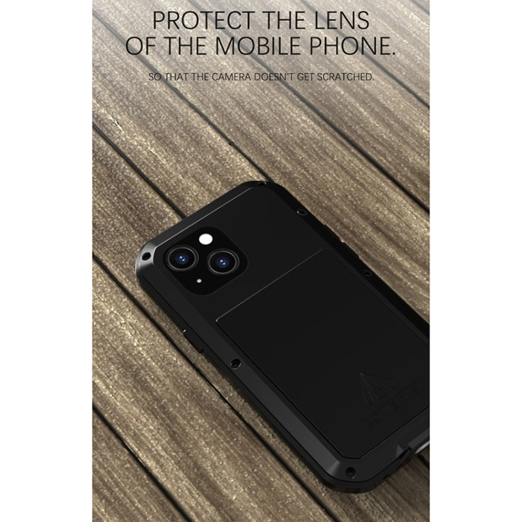 For iPhone 13 mini LOVE MEI Metal Shockproof Life Waterproof Dustproof Protective Phone Case (Black) - iPhone 13 mini Cases by LOVE MEI | Online Shopping South Africa | PMC TechLife | Buy Now Pay Later Mobicred