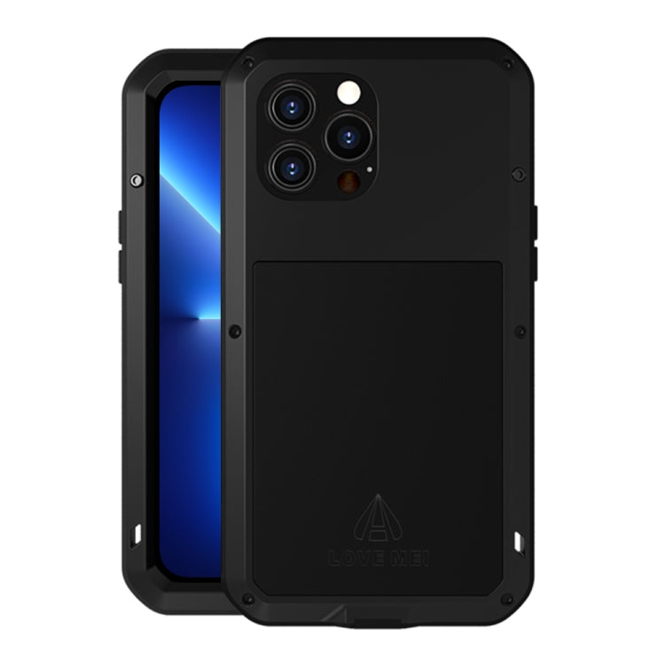 For iPhone 13 Pro Max LOVE MEI Metal Shockproof Life Waterproof Dustproof Protective Phone Case (Black) - free shipping - PMC TechLife - Order now!
