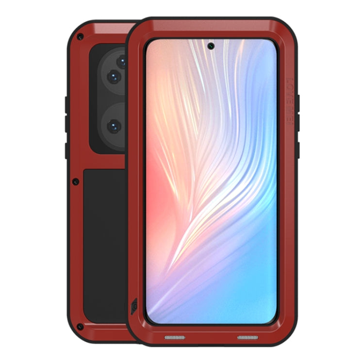For Huawei P50 Pro LOVE MEI Metal Shockproof Waterproof Dustproof Protective Phone Case without Glass(Red) - Huawei Cases by LOVE MEI | Online Shopping South Africa | PMC TechLife | Buy Now Pay Later Mobicred