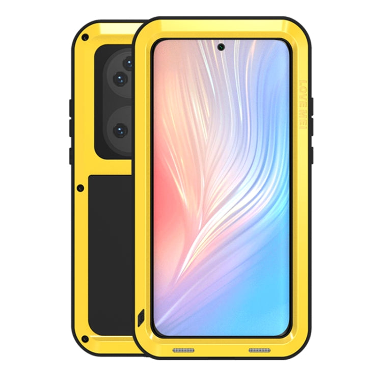 For Huawei P50 Pro LOVE MEI Metal Shockproof Waterproof Dustproof Protective Phone Case without Glass(Yellow) - Huawei Cases by LOVE MEI | Online Shopping South Africa | PMC TechLife | Buy Now Pay Later Mobicred