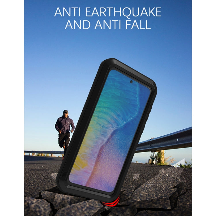 For Huawei P50 LOVE MEI Metal Shockproof Waterproof Dustproof Protective Phone Case with Glass(Black) - free shipping - PMC TechLife - Order now!