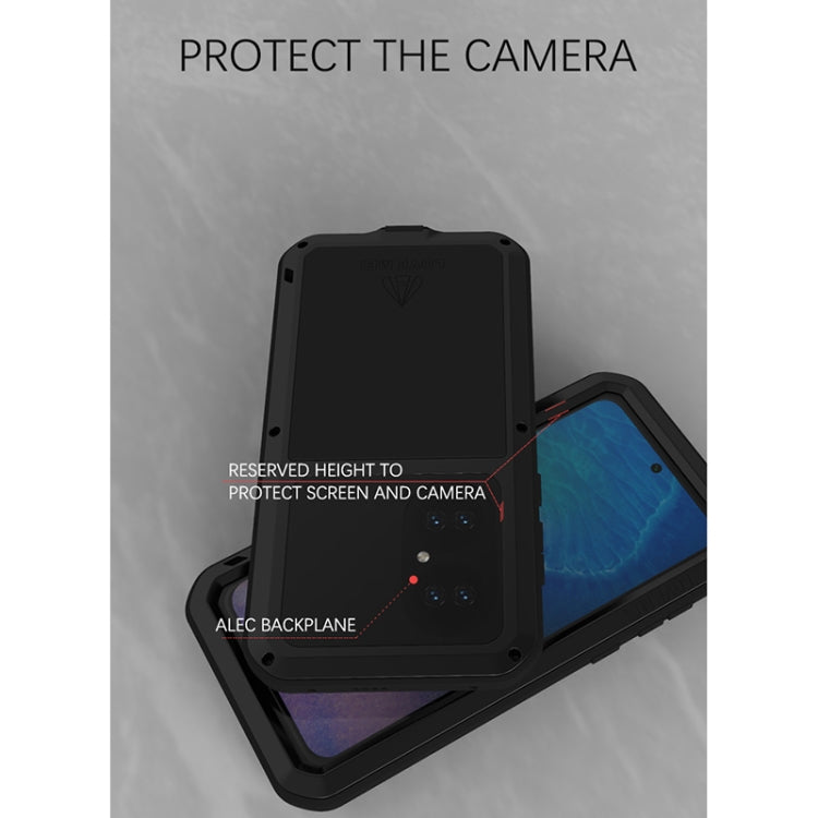 For Huawei P50 LOVE MEI Metal Shockproof Waterproof Dustproof Protective Phone Case with Glass(Silver) - free shipping - PMC TechLife - Order now!