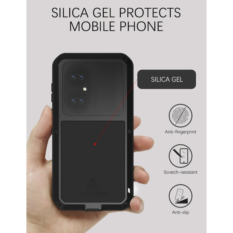 For Huawei P50 LOVE MEI Metal Shockproof Waterproof Dustproof Protective Phone Case with Glass(Yellow) - free shipping - PMC TechLife - Order now!