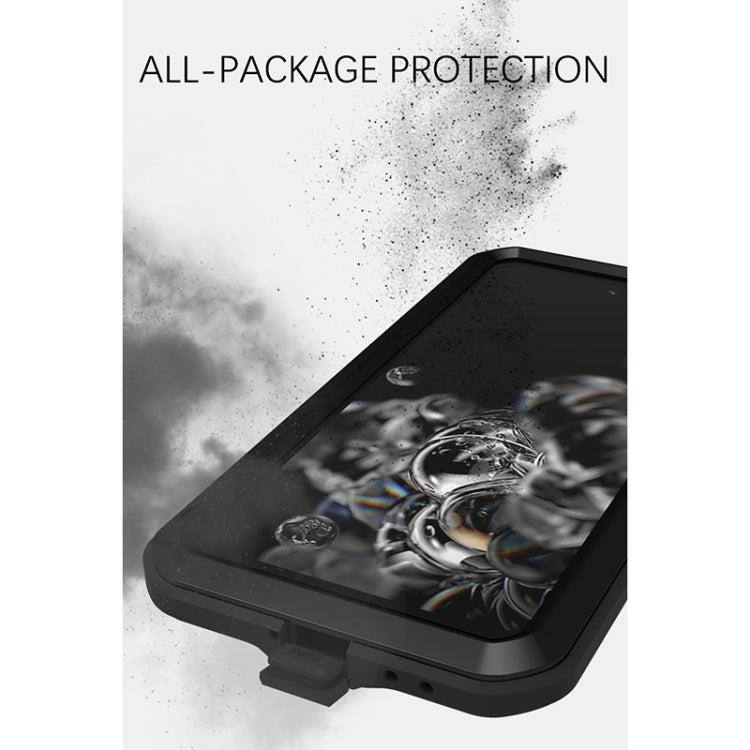 For Samsung Galaxy S21 FE LOVE MEI Metal Shockproof Waterproof Dustproof Protective Phone Case with Glass(White) - free shipping - PMC TechLife - Order now!