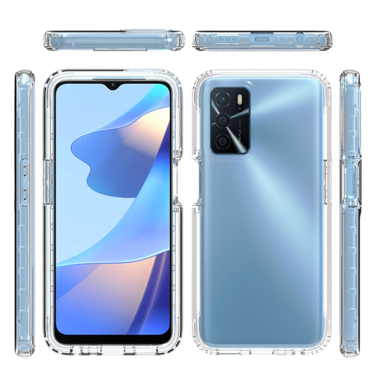 For OPPO A16 Shockproof High Transparency Two-color Gradual Change PC+TPU Candy Colors Phone Protective Case(White) - OPPO Cases by PMC TechLife | Online Shopping South Africa | PMC TechLife | Buy Now Pay Later Mobicred