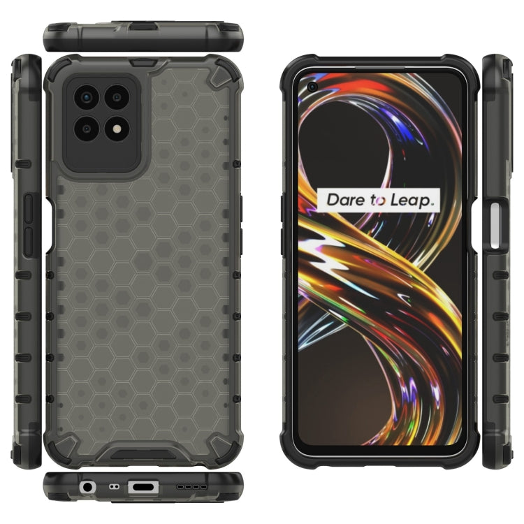 For OPPO Realme 8i Shockproof Honeycomb PC + TPU Phone Case(Black) - Realme Cases by PMC TechLife | Online Shopping South Africa | PMC TechLife | Buy Now Pay Later Mobicred