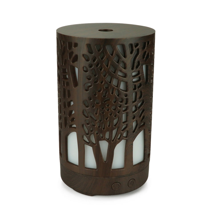 200ml Hollow-out Forest Pattern Wooden Essential Oil Aromatherapy Machine Ultrasonic Humidifier Automatic Alcohol Sprayer, Plug Specification:UK Plug(Dark Brown-3) - free shipping - PMC TechLife - Order now!