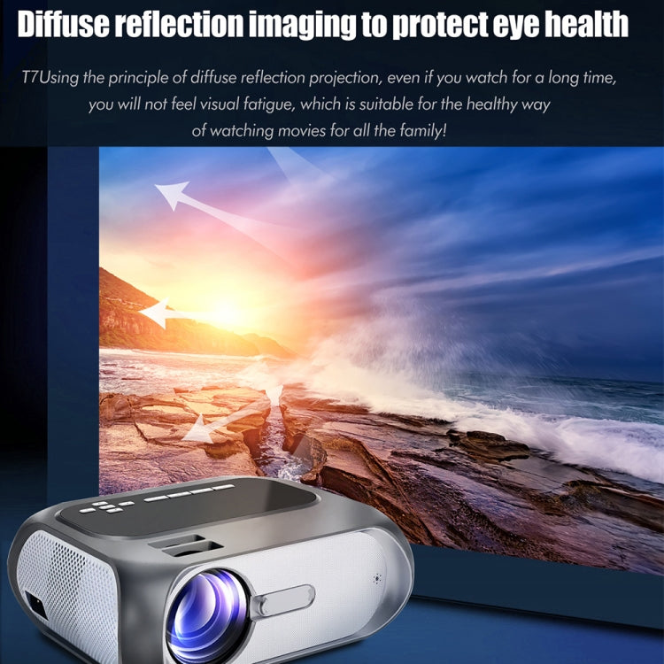 T7 1920x1080P 200 ANSI Portable Home Theater LED HD Digital Projector, Same Screen Version, EU Plug(Black) - LED Projector by PMC TechLife | Online Shopping South Africa | PMC TechLife | Buy Now Pay Later Mobicred